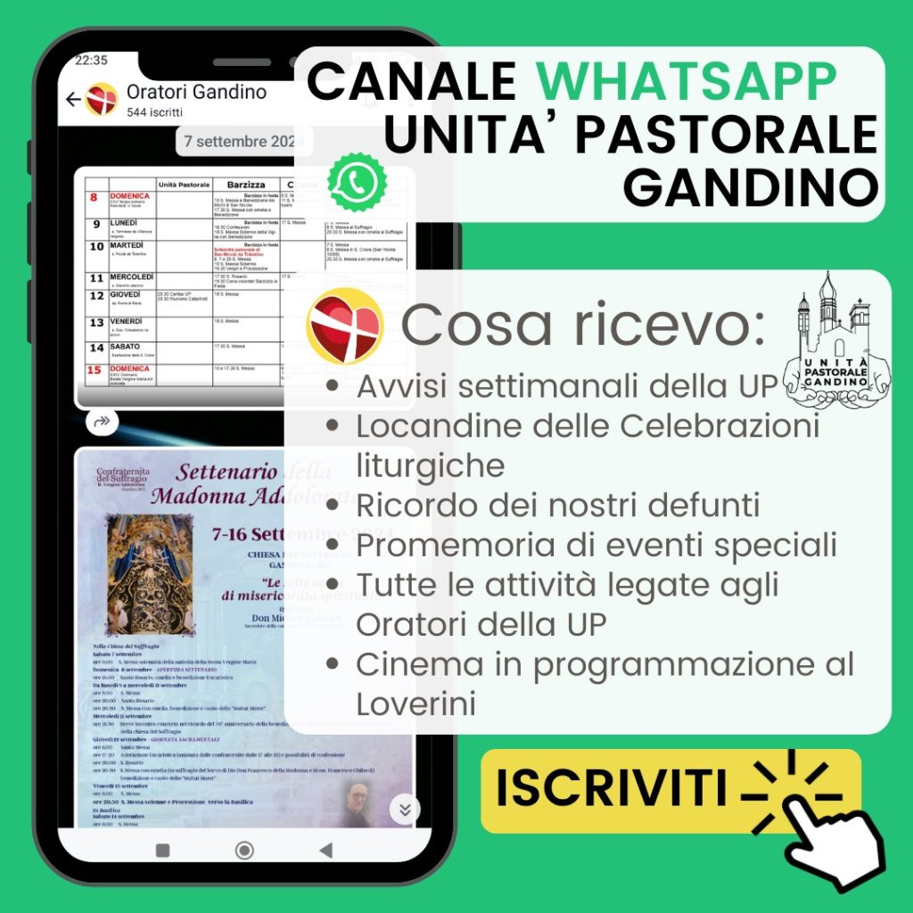 Canale Whatsapp UP Gandino